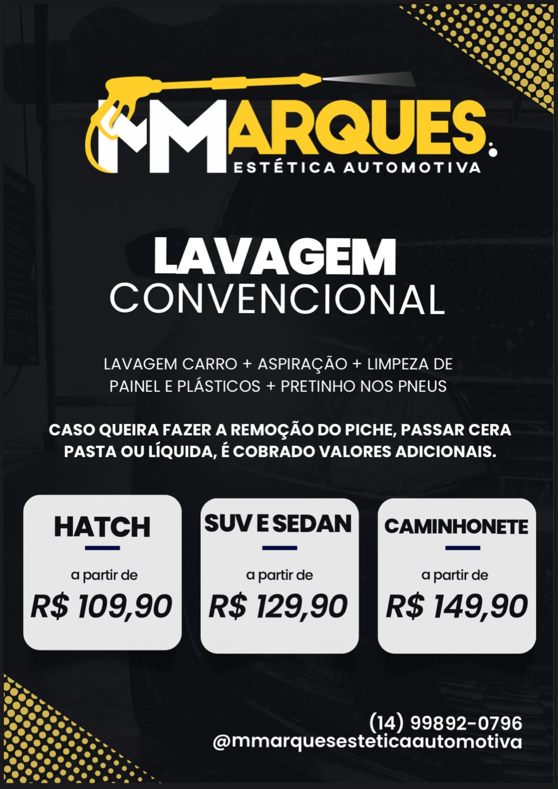 LAVAGEM CONVENCIONAL A PARTIR DE R$ 109,90